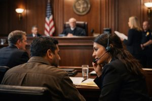legal interpreter services USA assisting client during courtroom proceedings