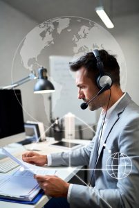Phone interpreter assisting with DBA claim communication via phone