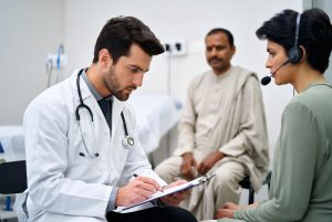 IME interpreter USA assisting Hindi Telugu Punjabi patient during medical evaluation